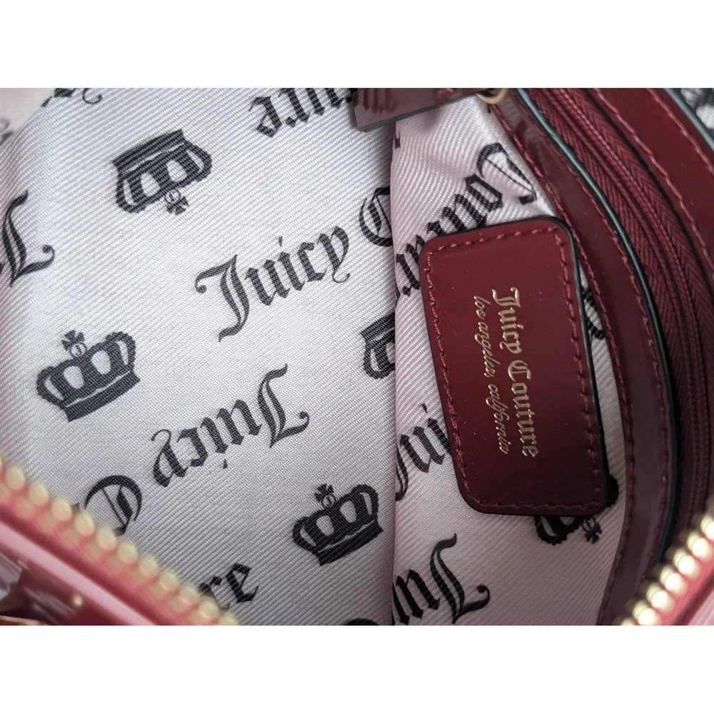 Juicy Couture Shoulder Bag Women OS Deep Red Love Comes Softly Barrel Charms New